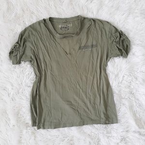 No Bad Days Olive Green Reconstructed Choker Tee